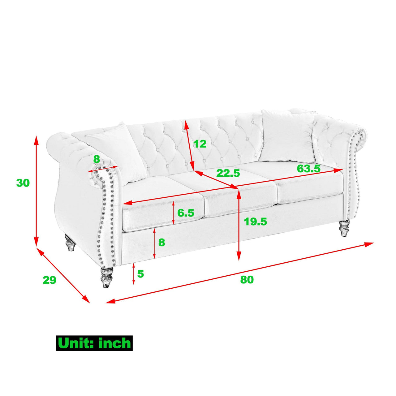 ROSALIND 80" Sofa