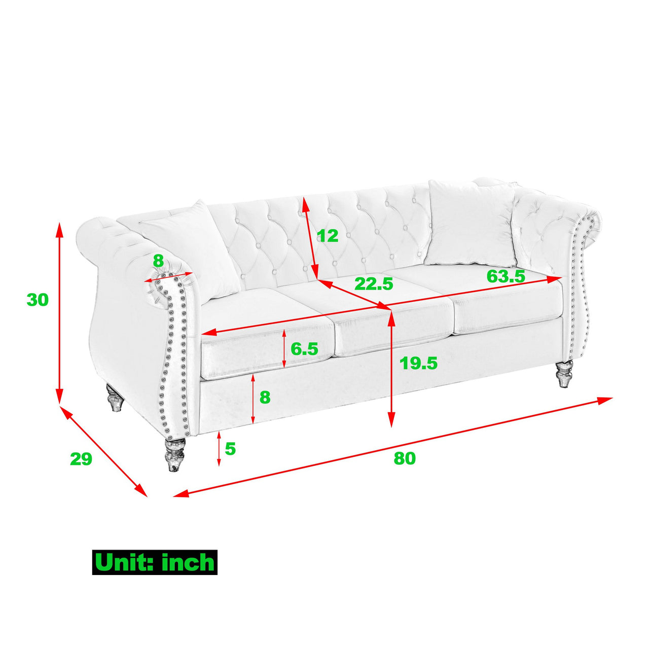 ROSALIND 80" Sofa