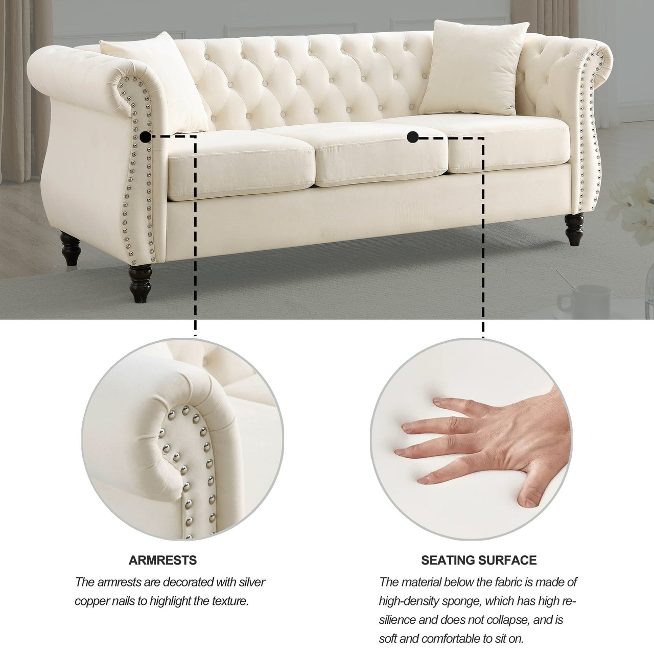 ROSALIND 80" Sofa