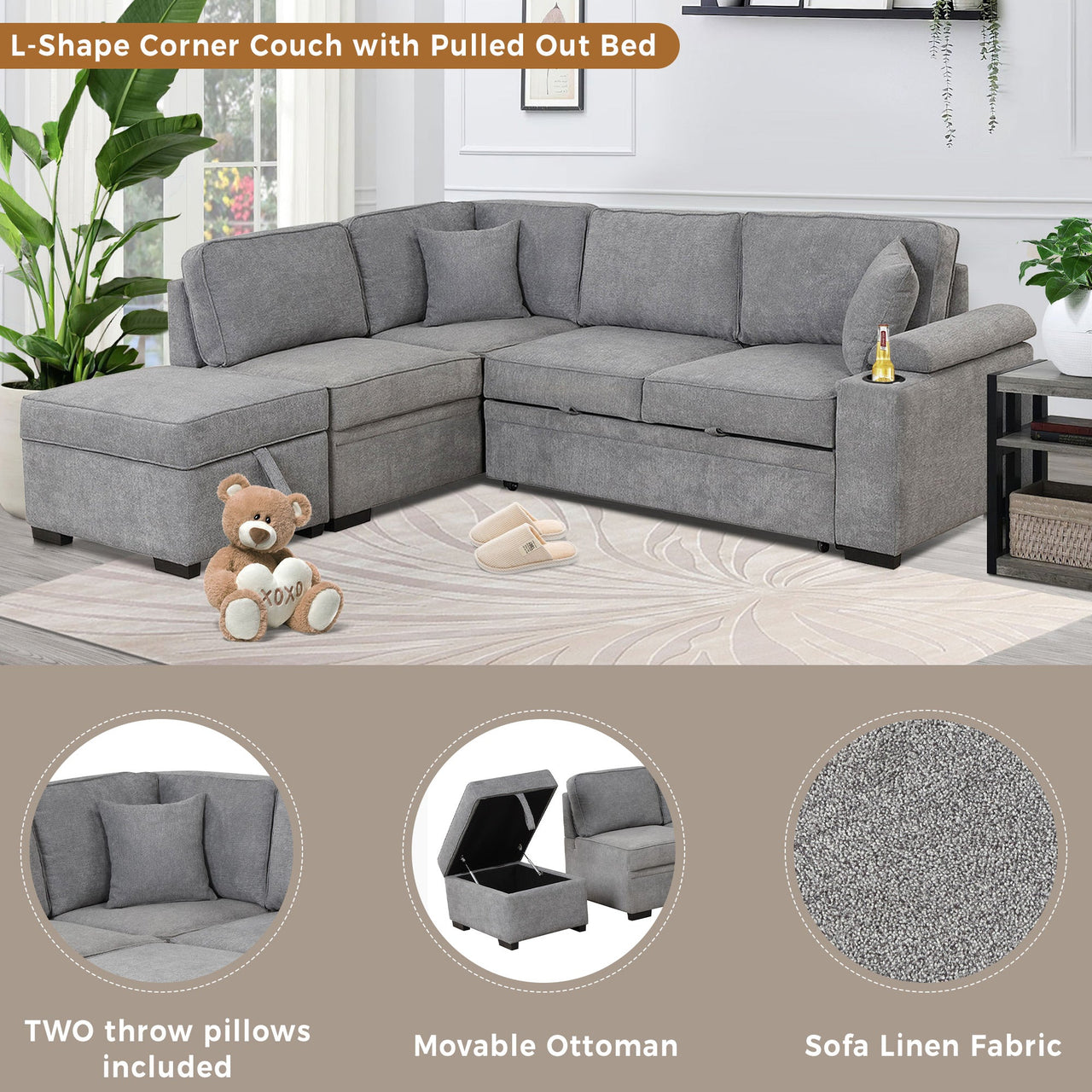 CYNTRA 85" Sectional Sofa