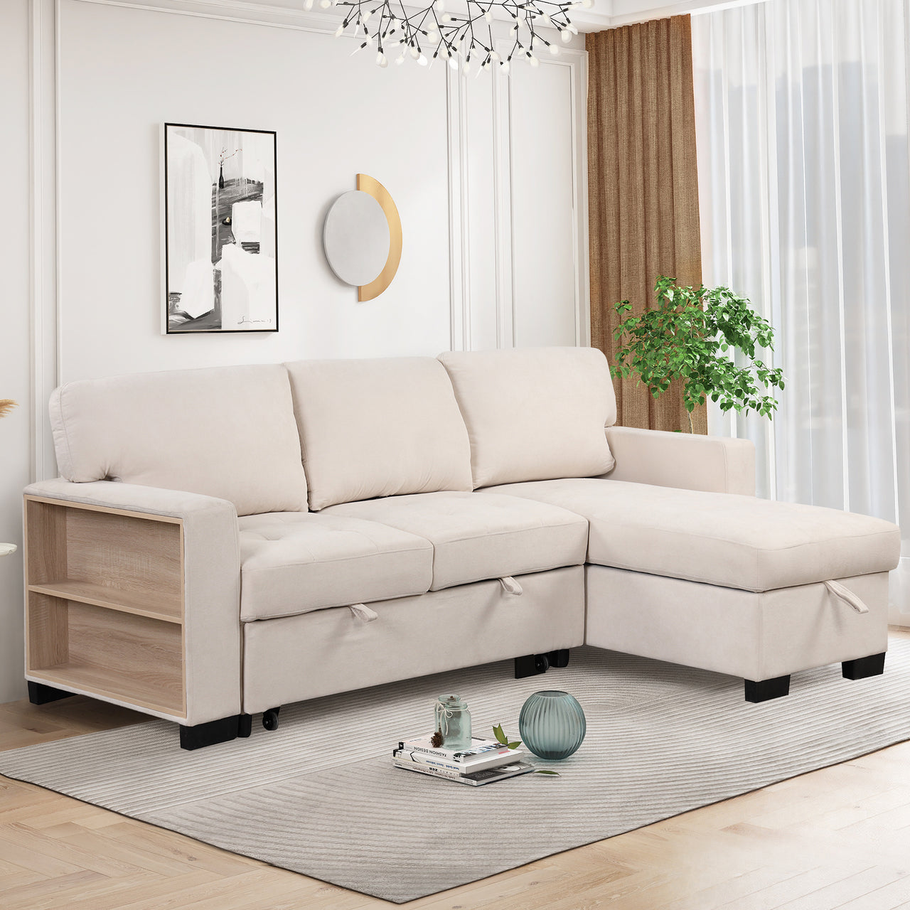 JOVIRAN 85" Sectional Sofa