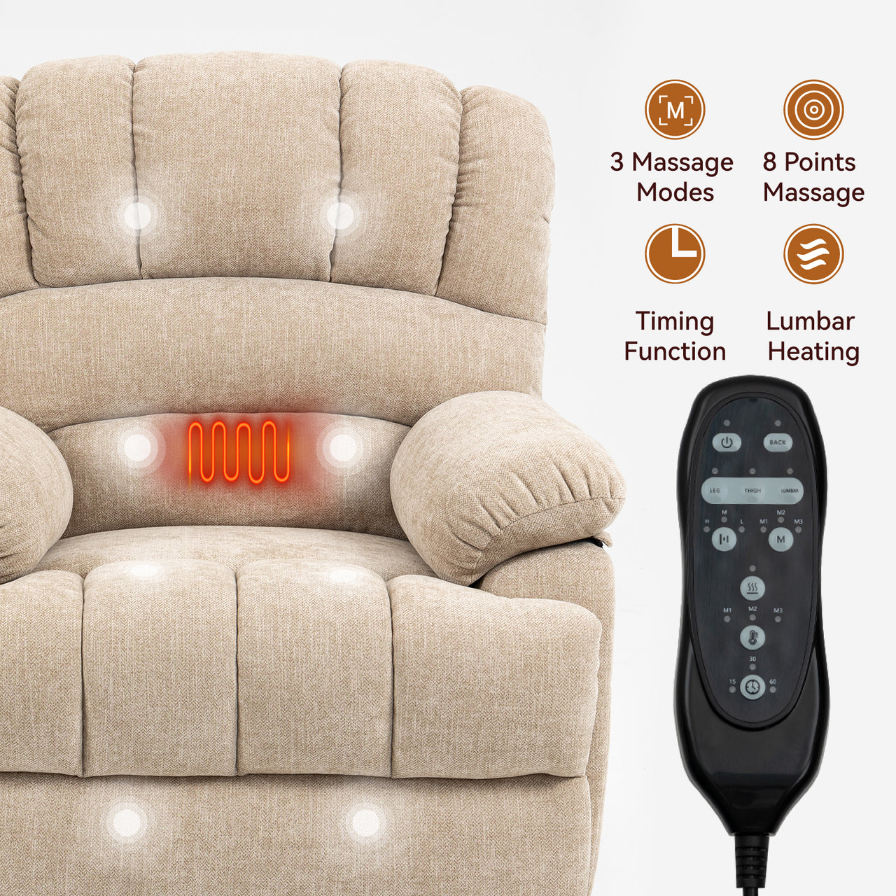 COZYLift Recliner with Heat Massage - 7163 XL