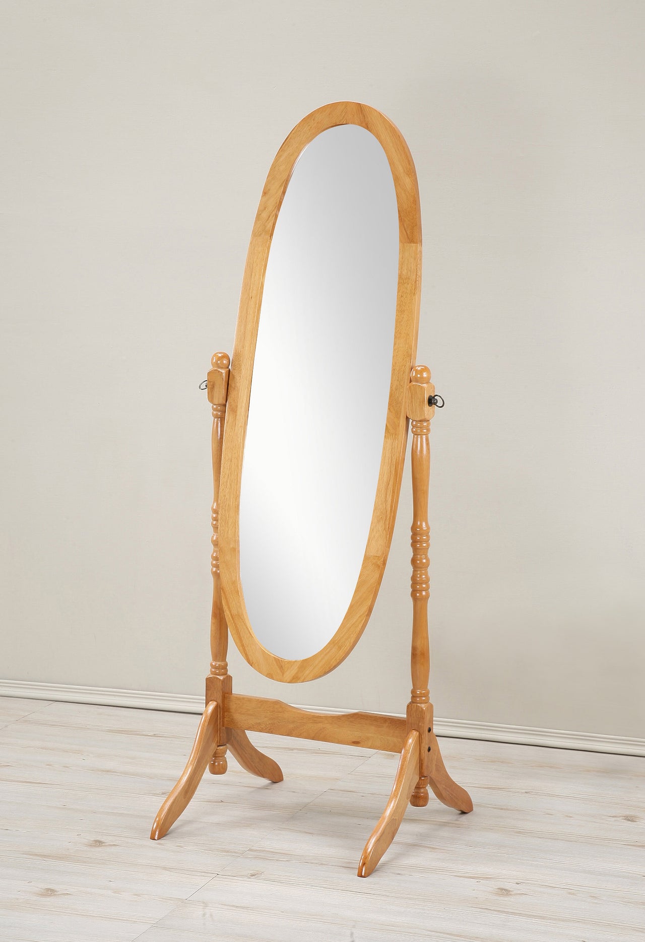 Traditional Queen Anna Style Wood Floor Cheval Mirror