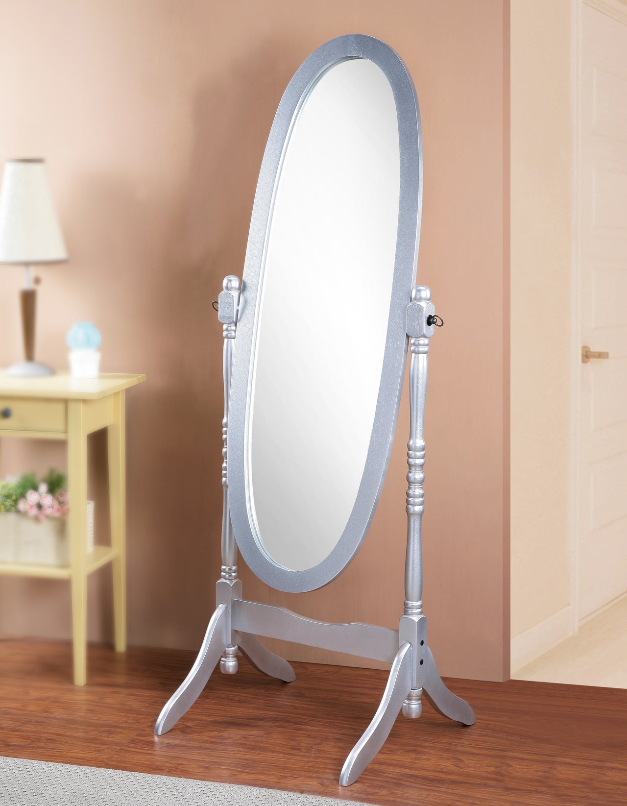 Traditional Queen Anna Style Wood Floor Cheval Mirror