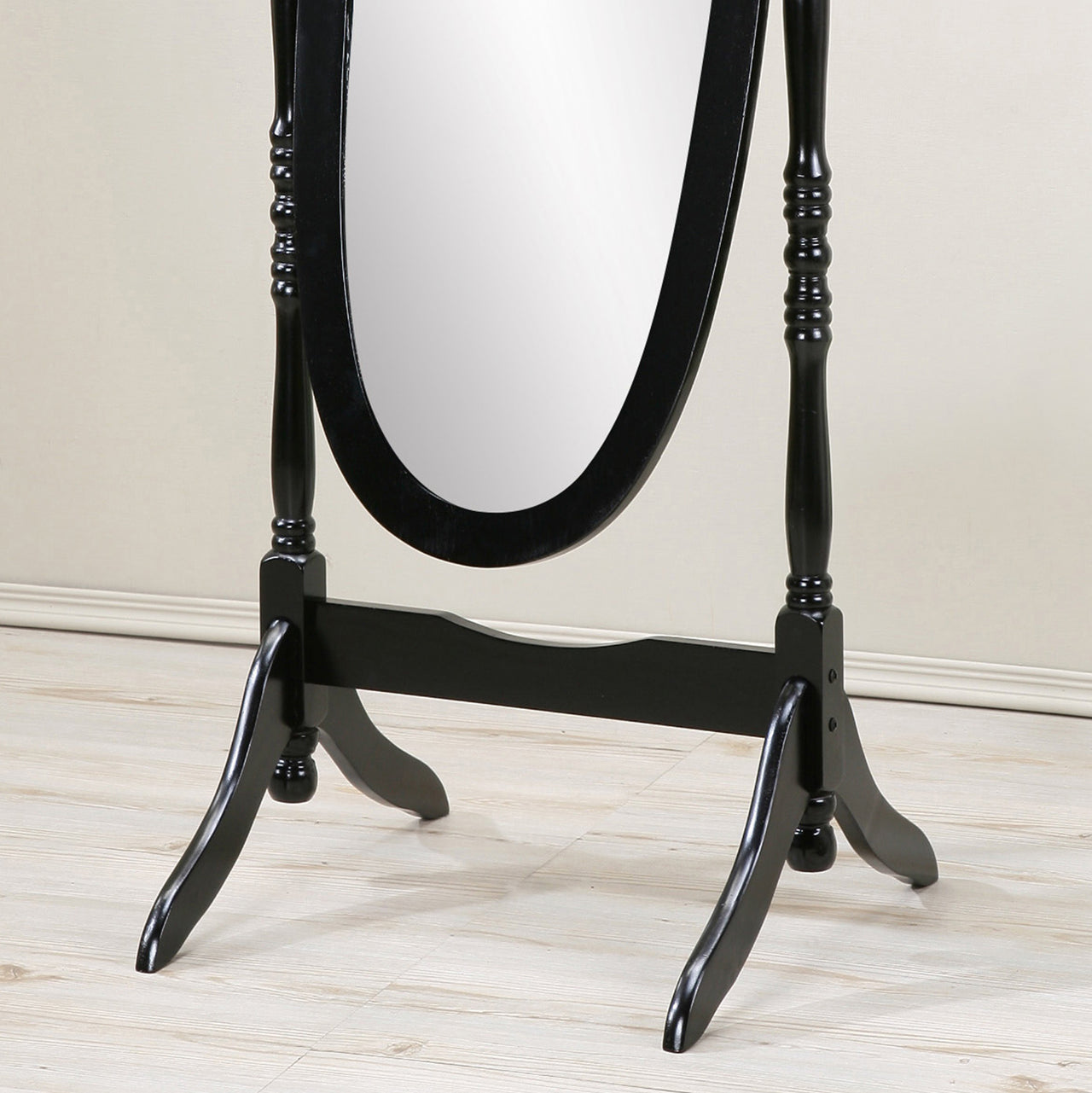 Traditional Queen Anna Style Wood Floor Cheval Mirror