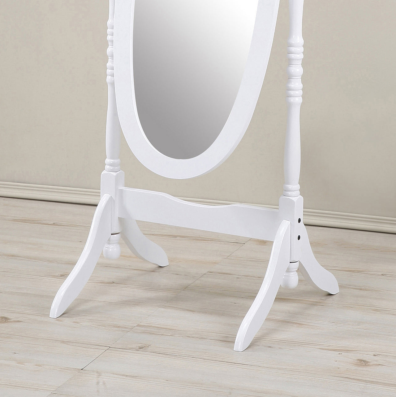 Traditional Queen Anna Style Wood Floor Cheval Mirror