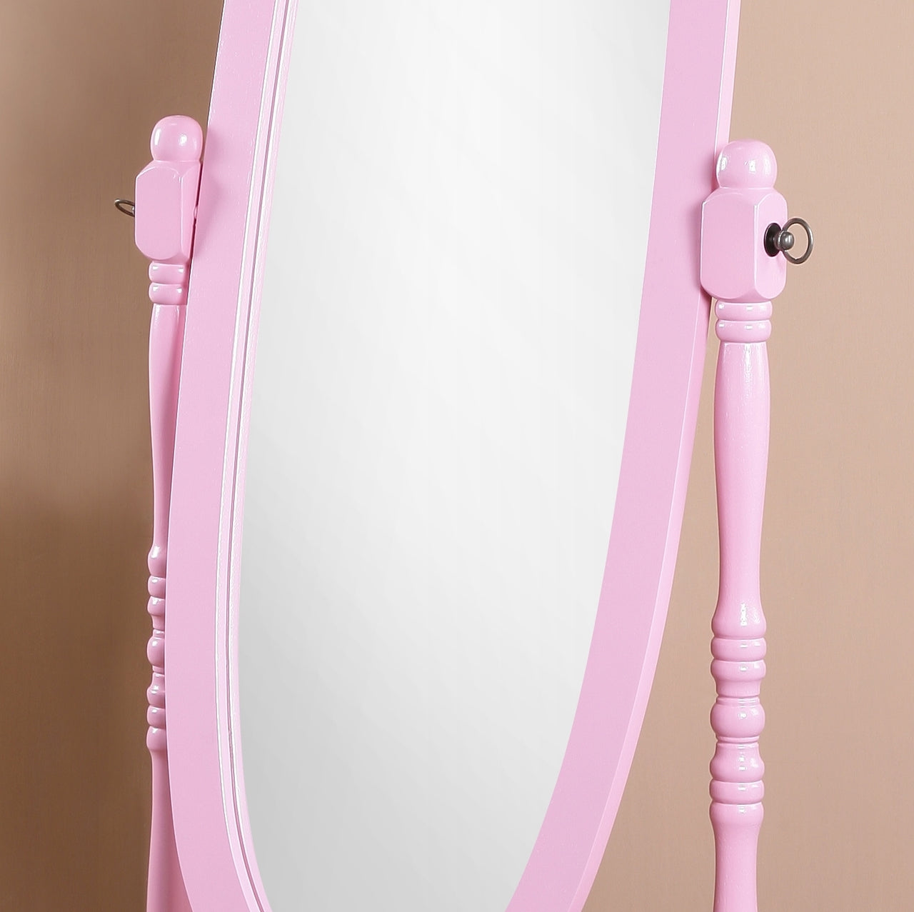 Traditional Queen Anna Style Wood Floor Cheval Mirror