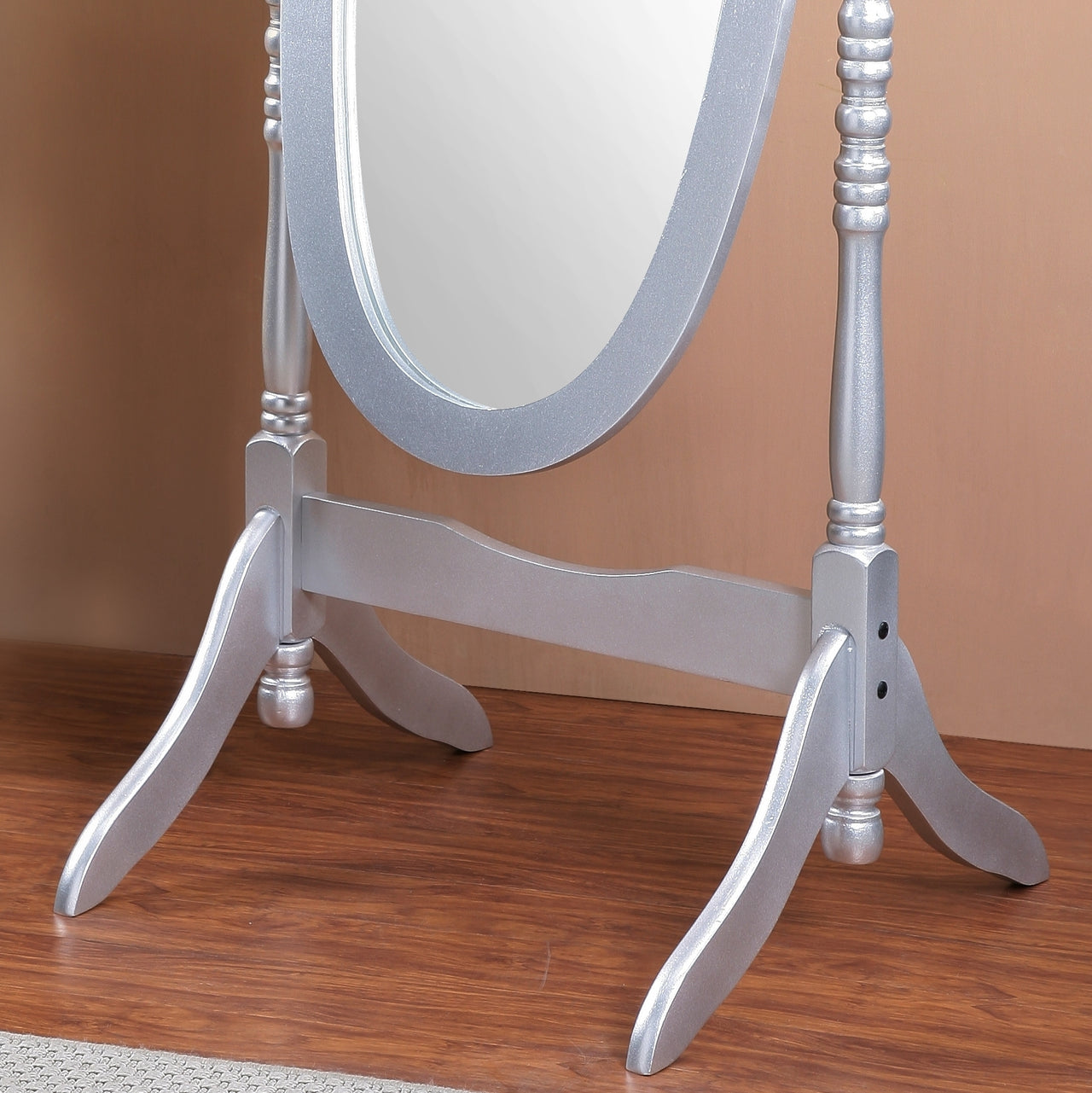 Traditional Queen Anna Style Wood Floor Cheval Mirror