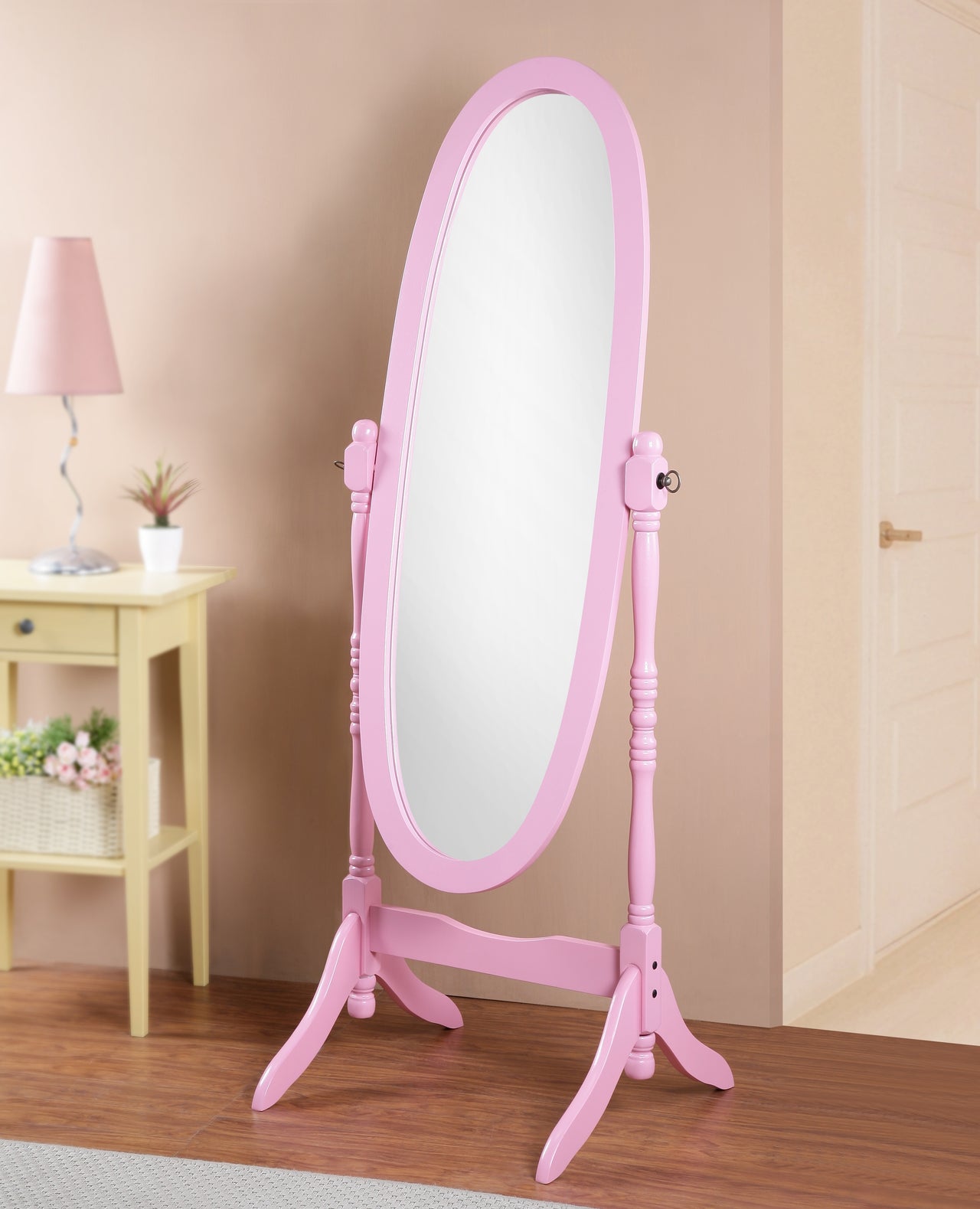 Traditional Queen Anna Style Wood Floor Cheval Mirror