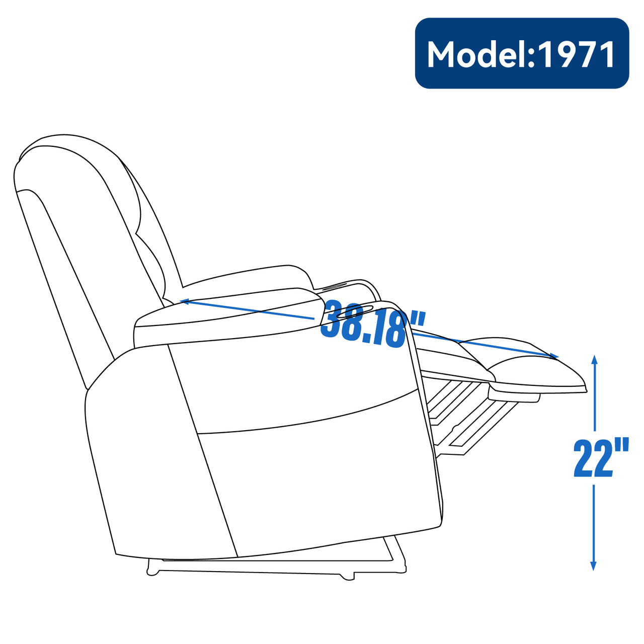 COZYLift 34" Recliner with Heat Massage - 1971