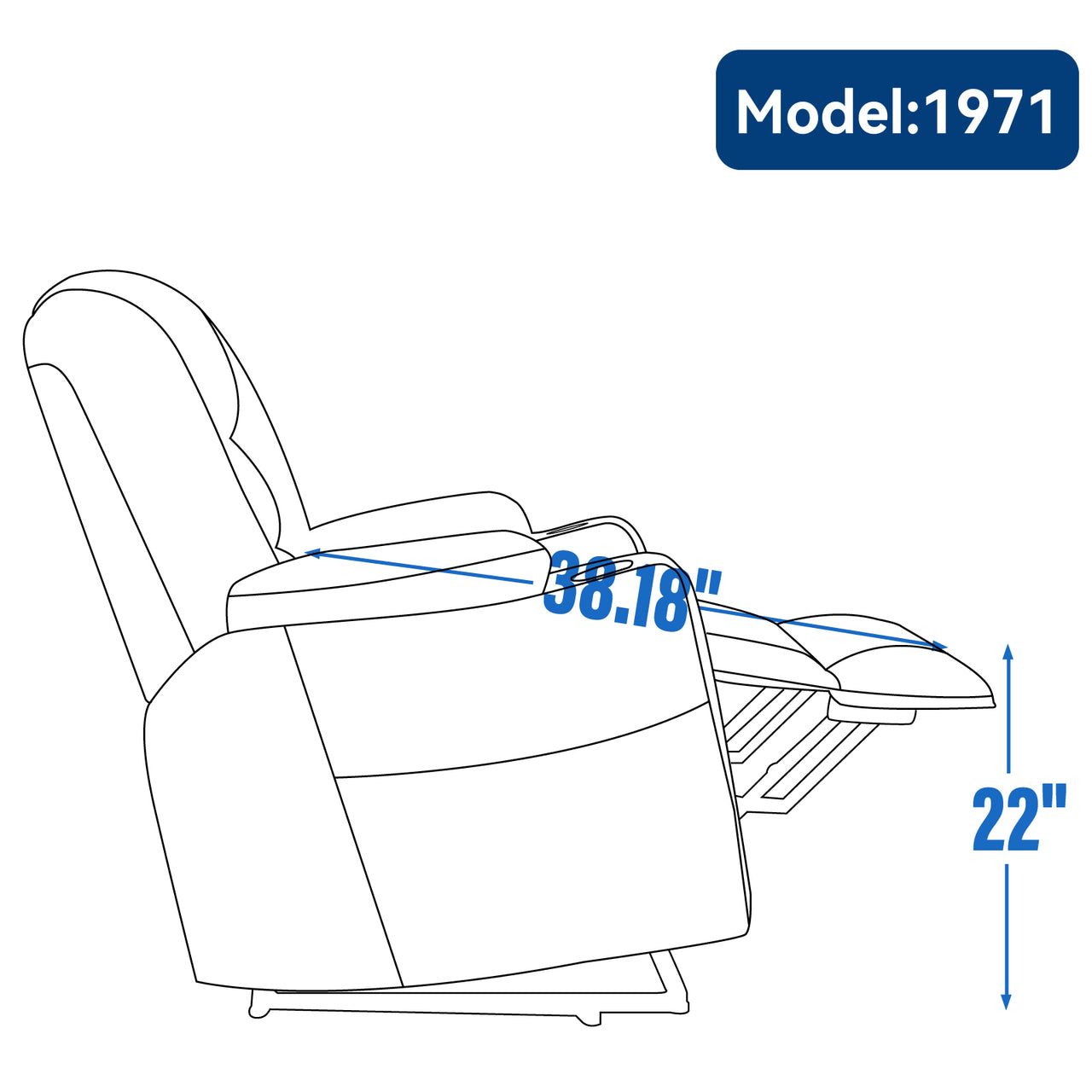 COZYLift 34" Recliner with Heat Massage - 1971