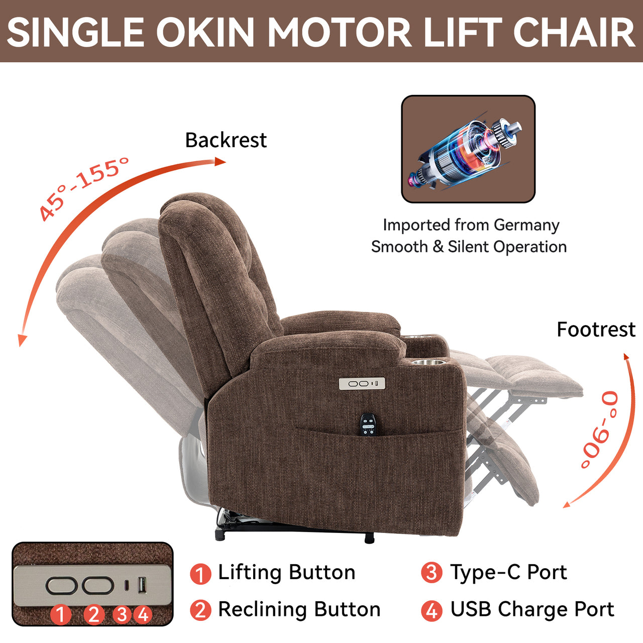 COZYLift 34" Recliner with Heat Massage - 1971