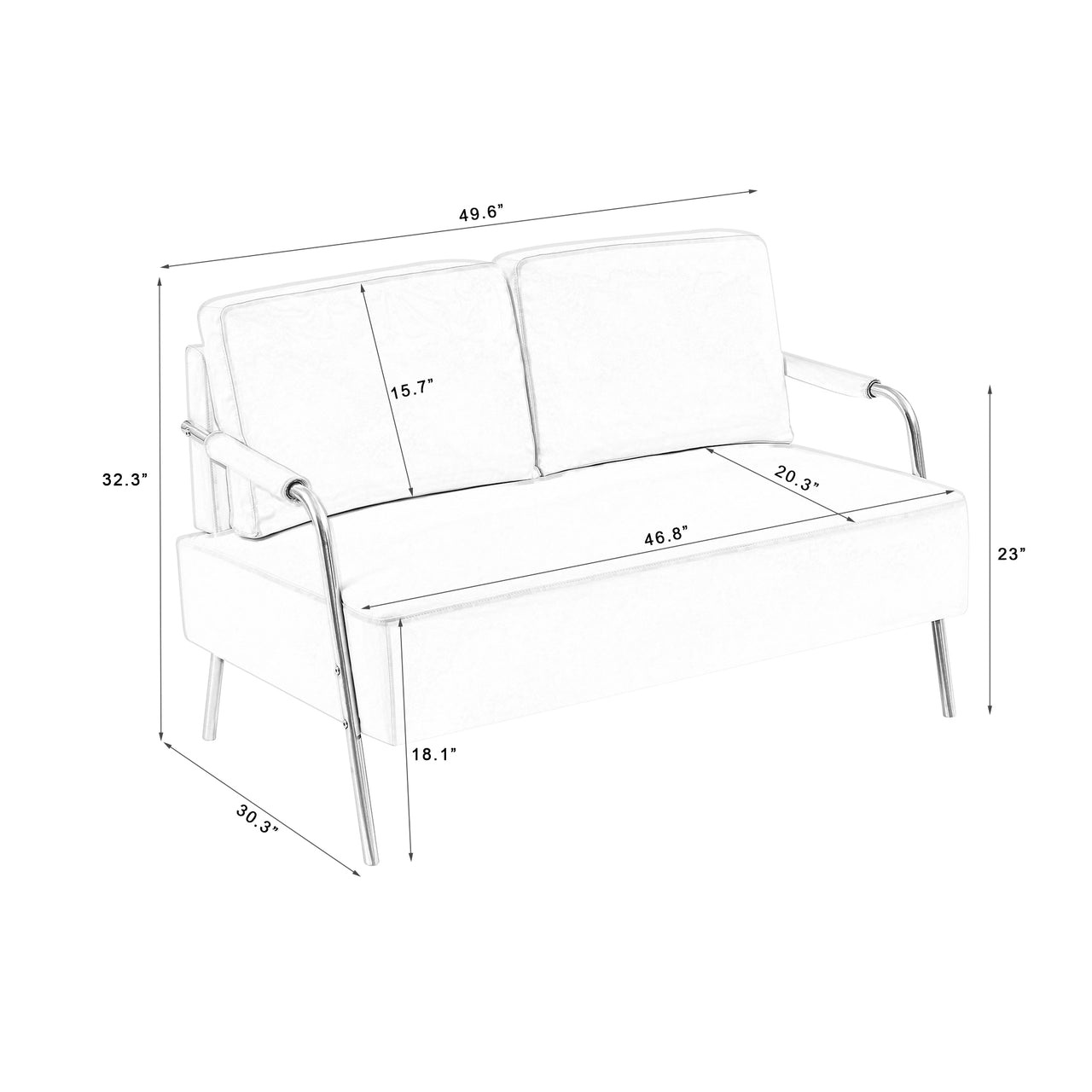 ARLO 50" Modern Loveseat