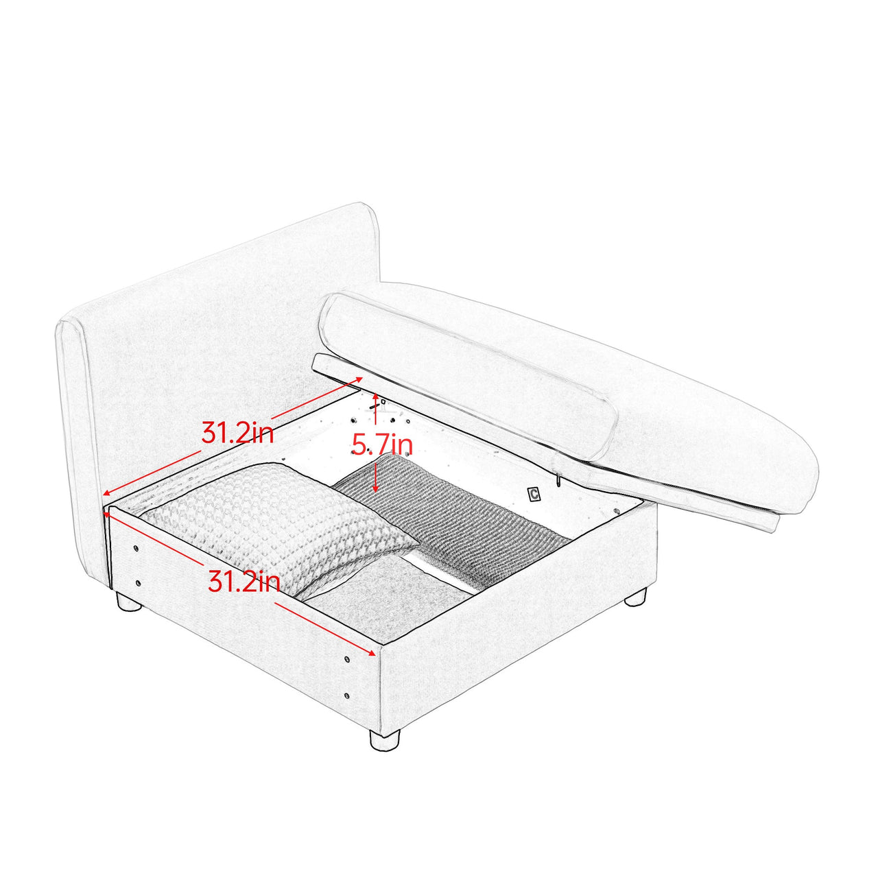 LAUREL 143" 6 Seater Sofa With 1 Ottoman