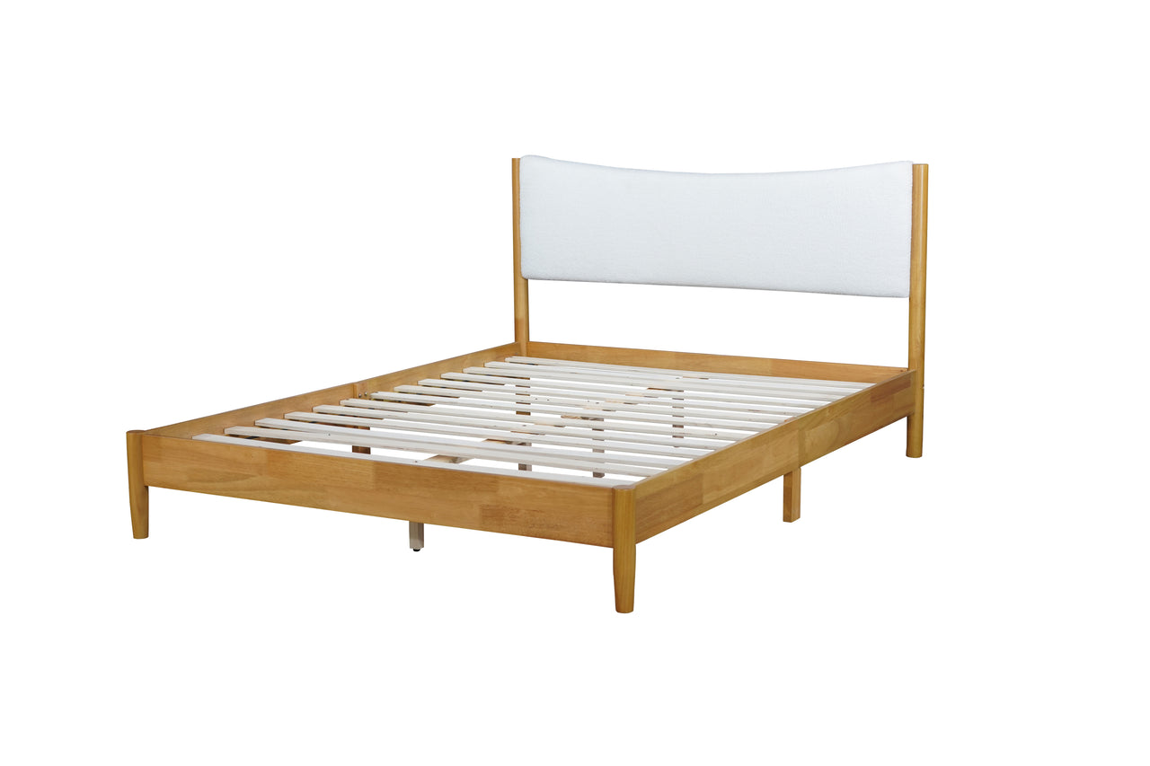 SOLSTICE Solid Wooden Bed - Teddy Velvet