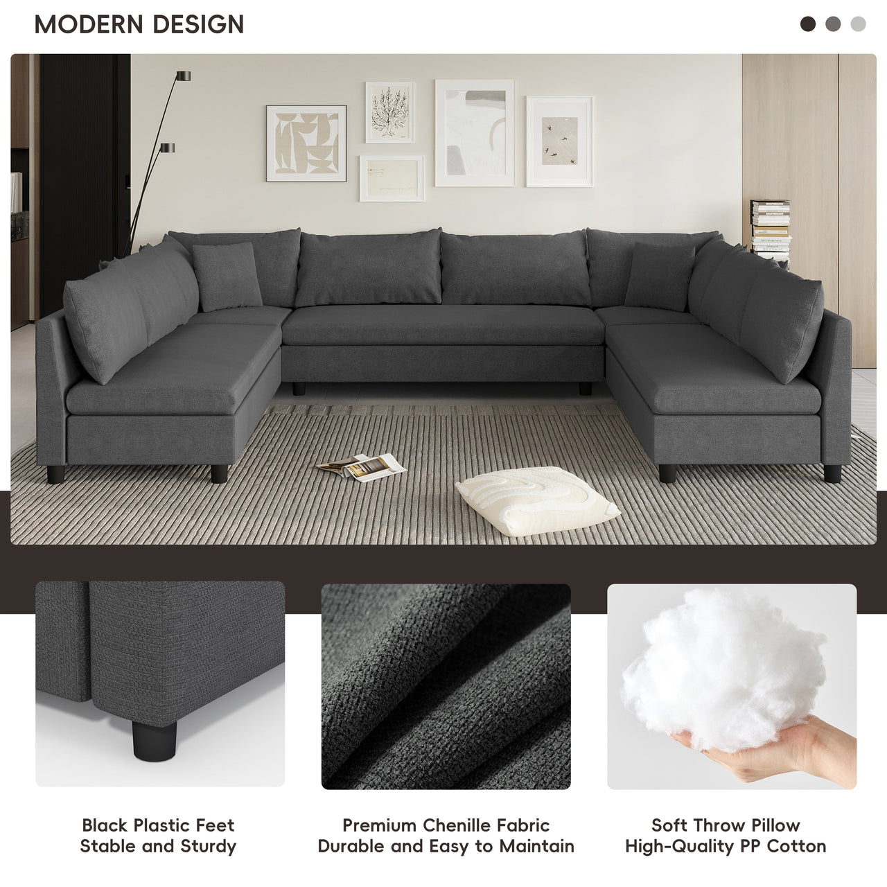 KAVERA 116" Sectional Sofa