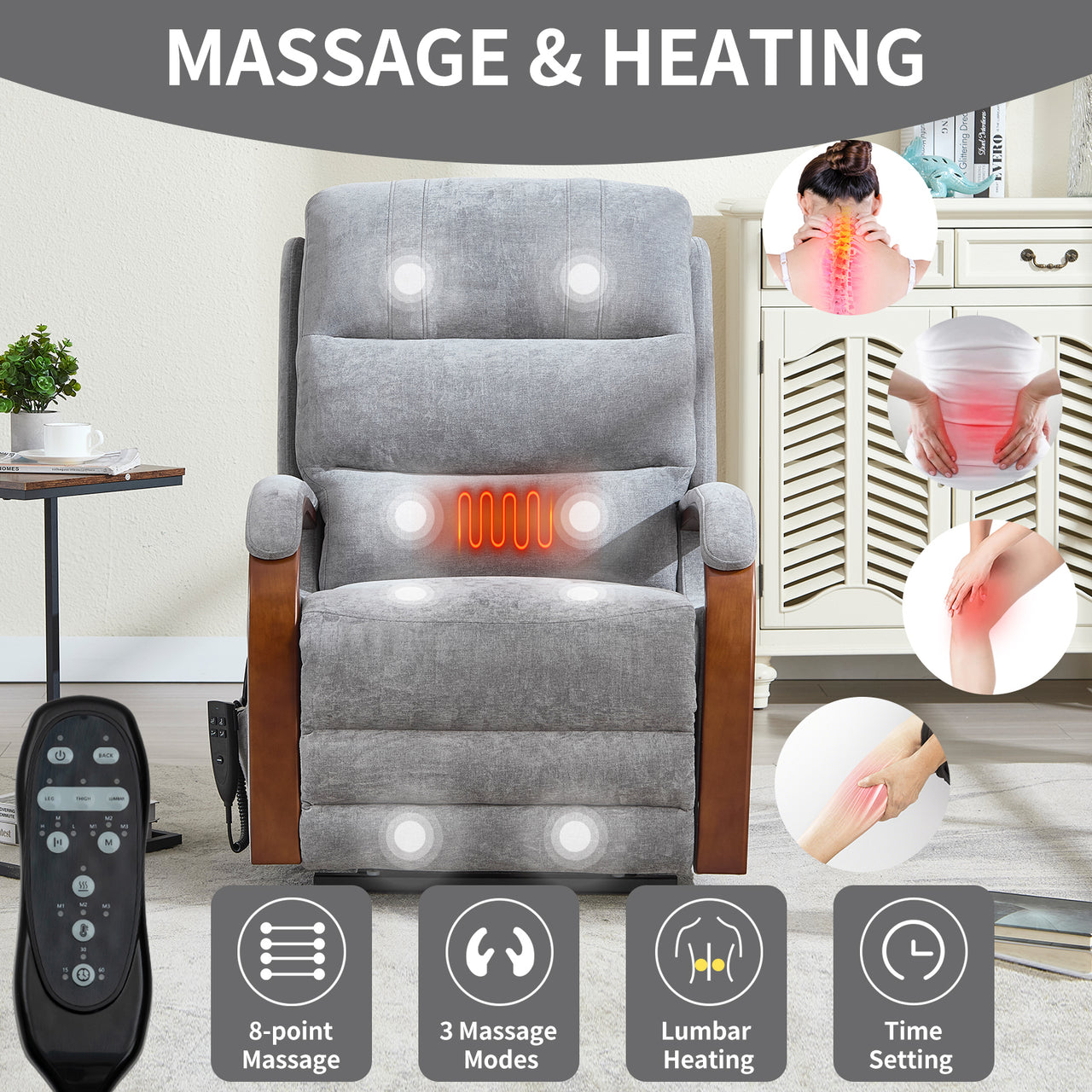 COZYLift 30" Recliner with Heat Massage - 6755