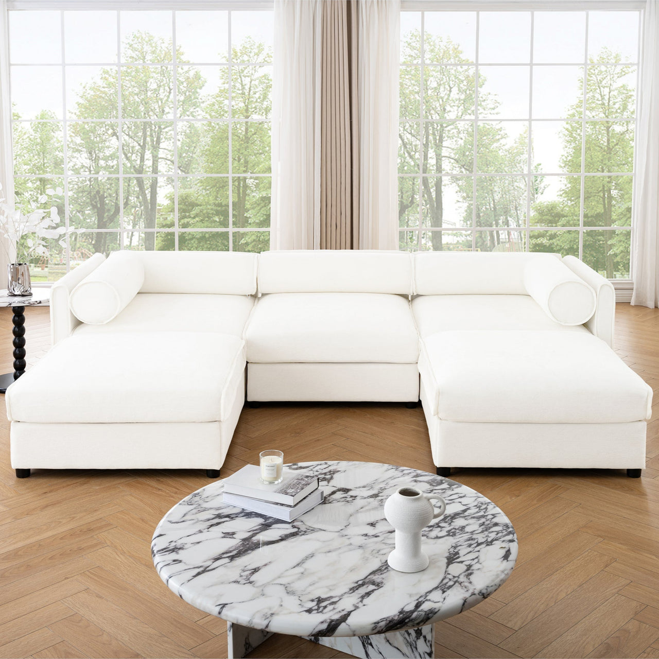 LAUREL 109" Sofa With 2 Ottomans