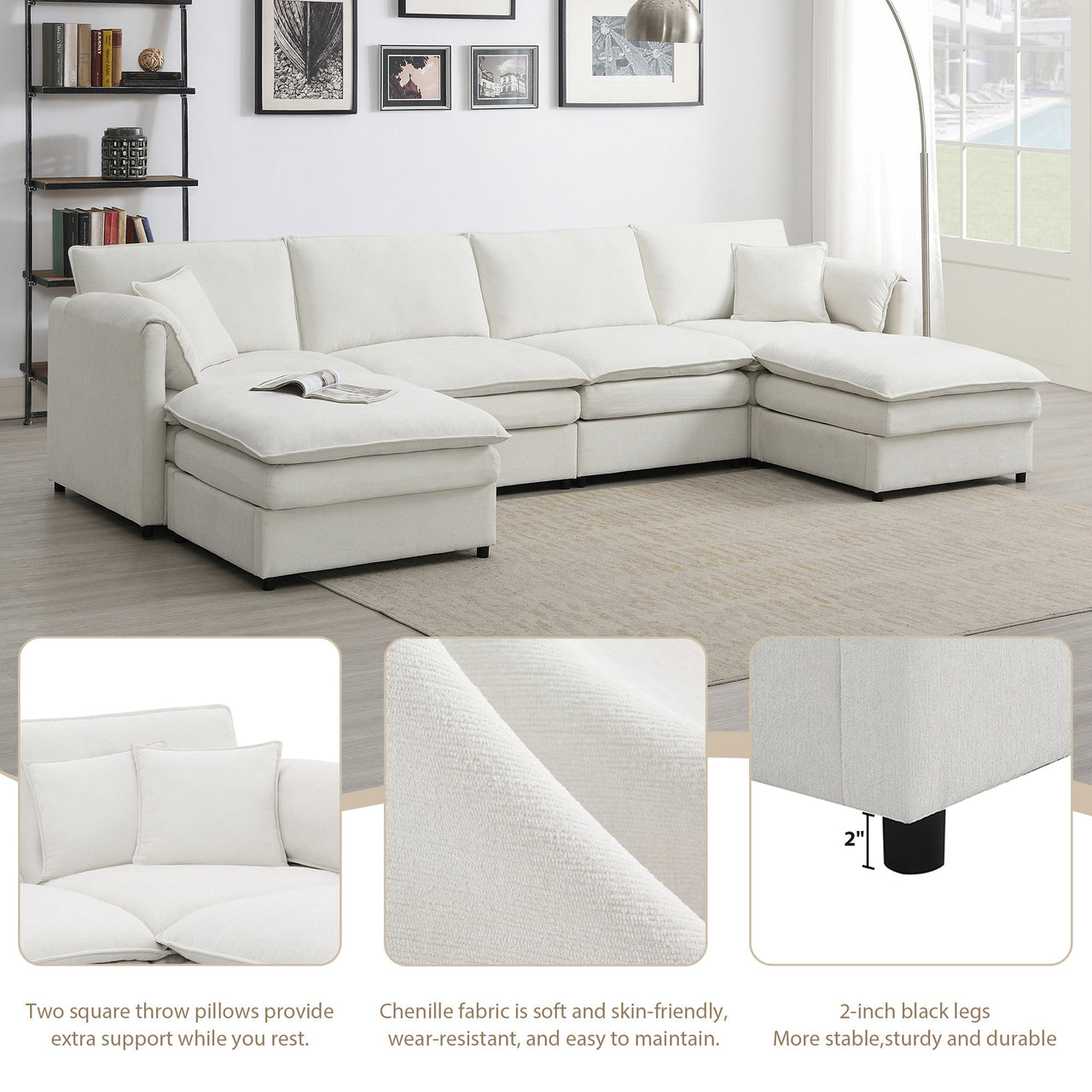 OPHYRA 134" Sectional Sofa