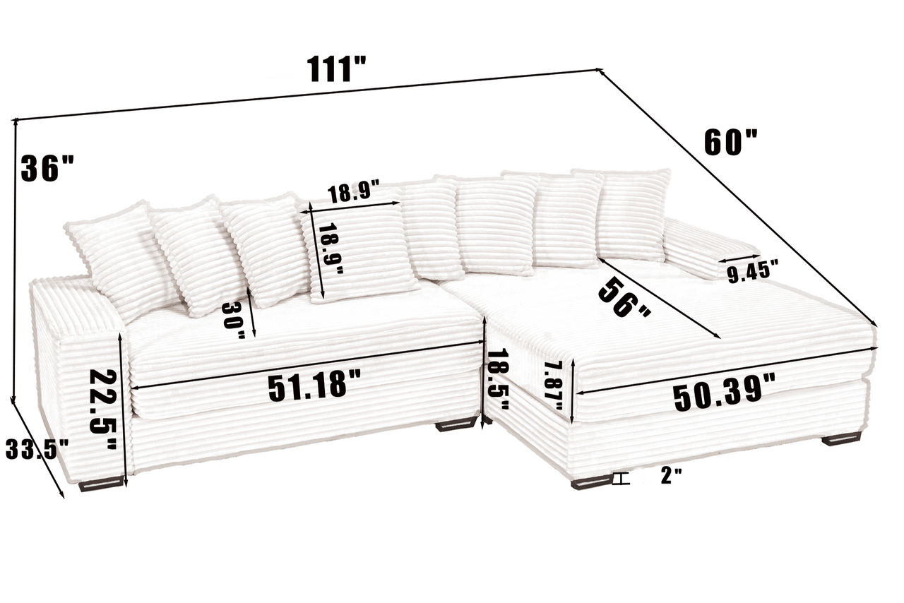 HESTIA 111" Sectional Sofa