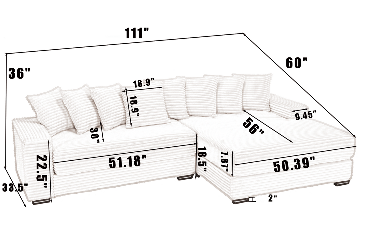 HESTIA 111" Sectional Sofa