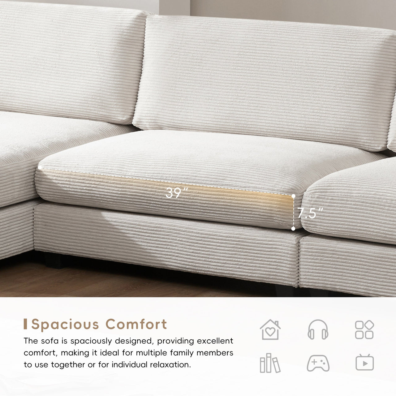 LYORAN 134" Sectional Sofa