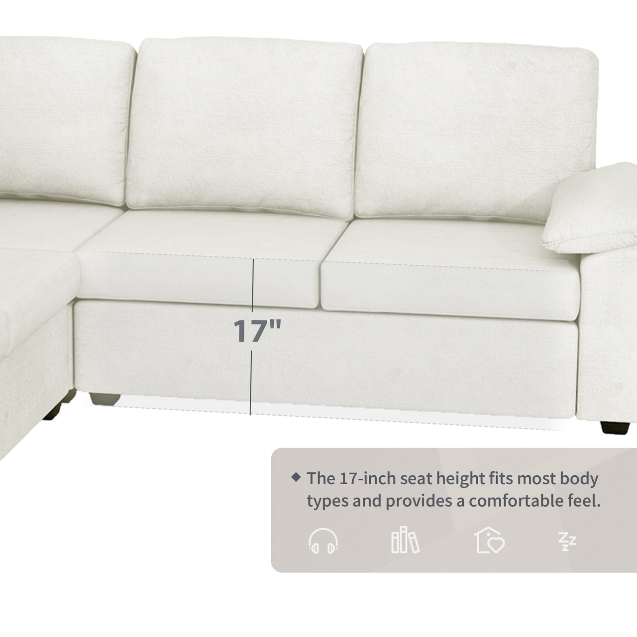 FYLORA 84" Sectional Sofa