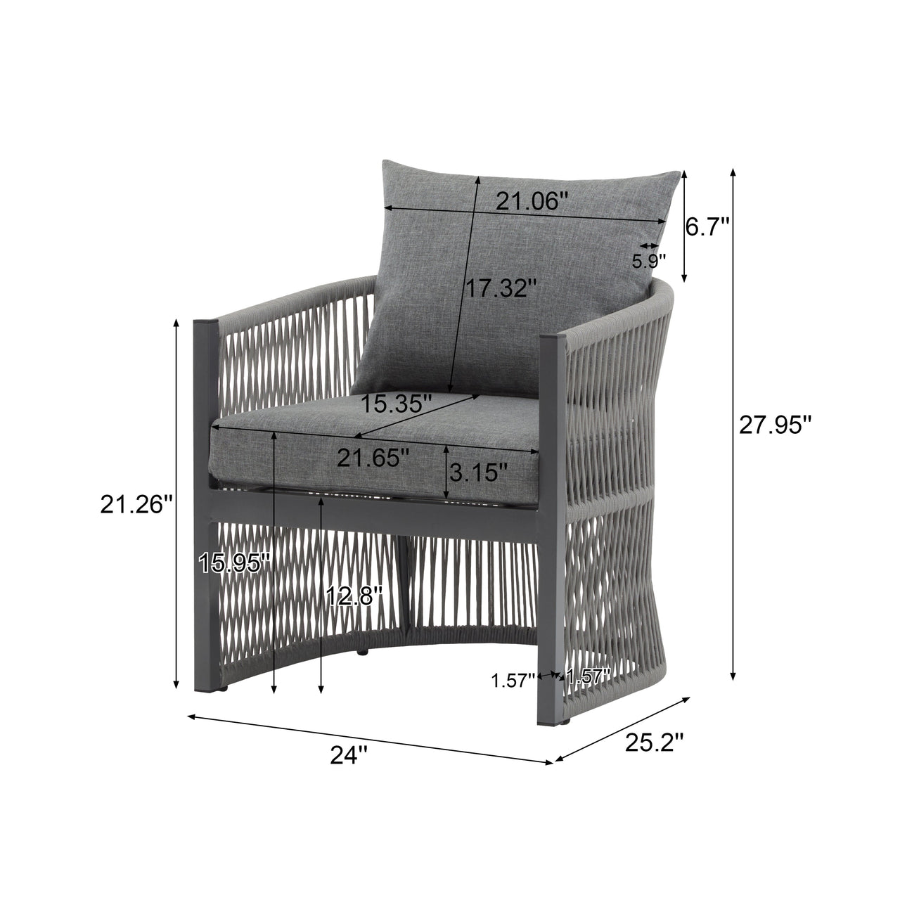 DRENVIX 24" Outdoor Chair