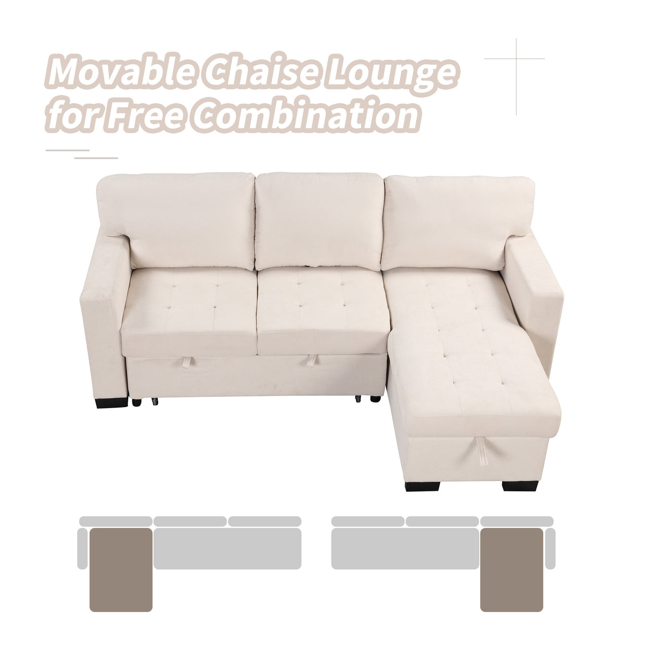 JOVIRAN 85" Sectional Sofa