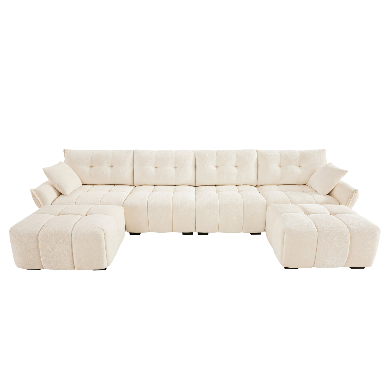 CELESTE 141" Charlotte 4 Seater Sofa 2 Ottoman