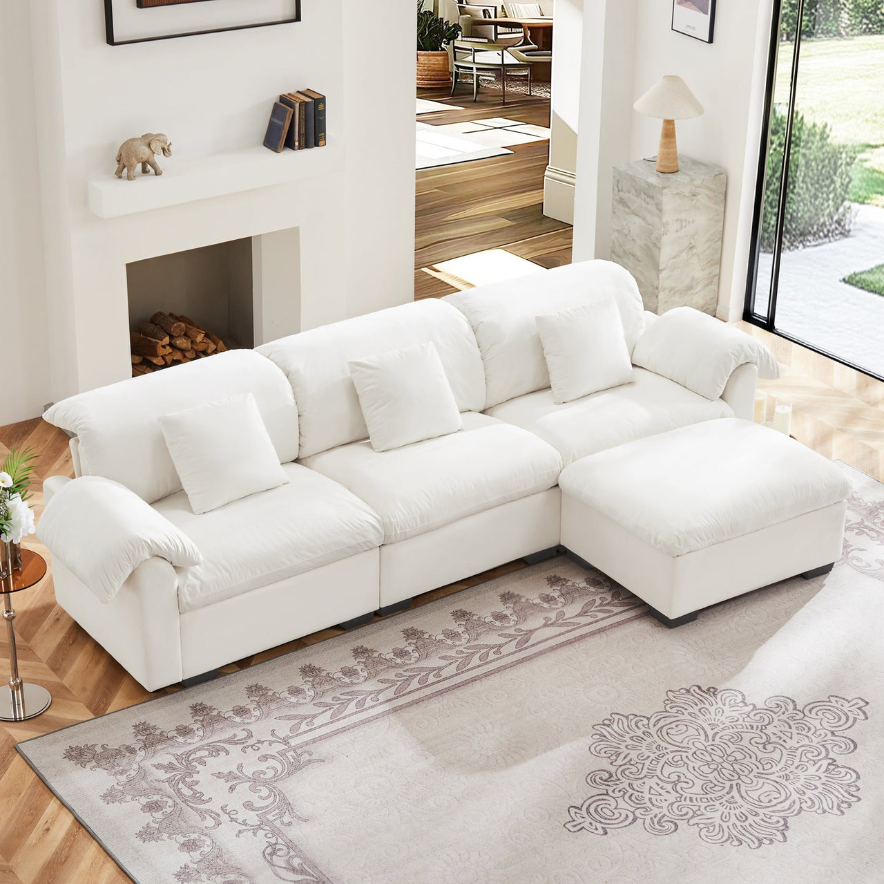 GIANNA 119" Oversize Sofa With 1 Ottoman - Clearance