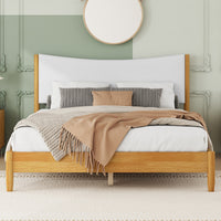 Thumbnail for SOLSTICE Solid Wooden Bed - Teddy Velvet