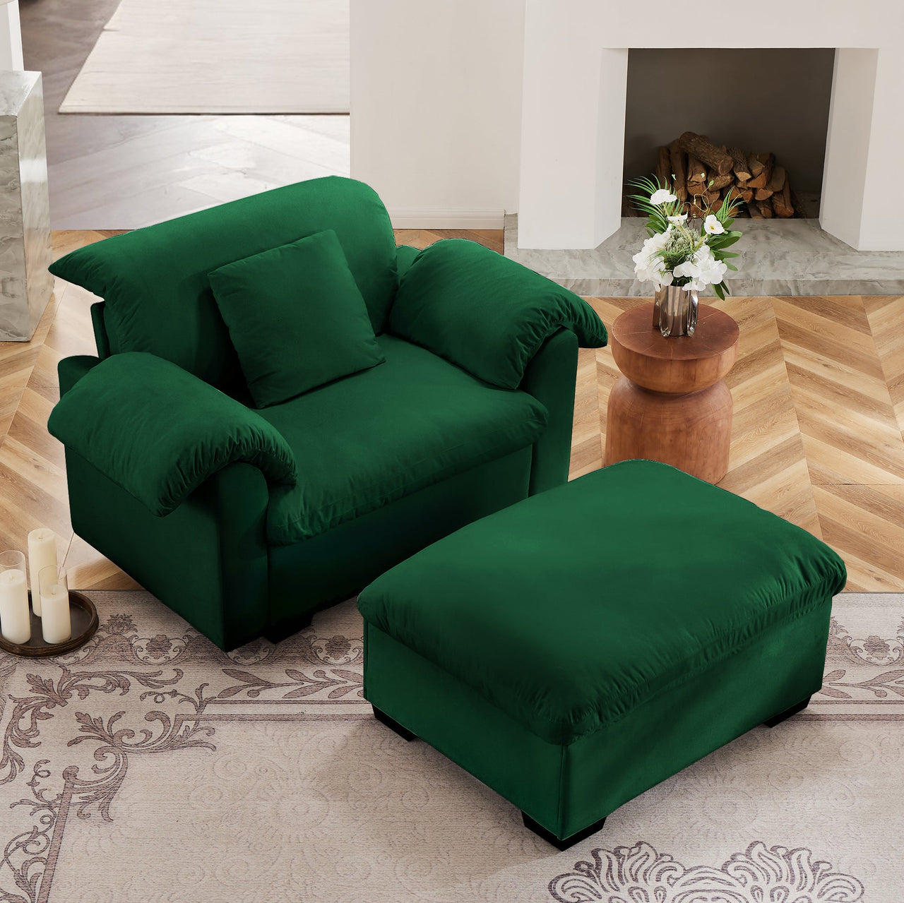 GIANNA 48" Chair With Ottoman - Clearance