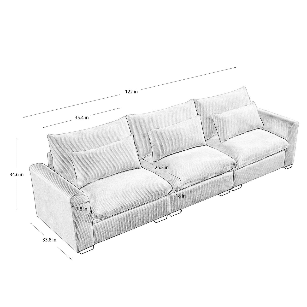 AVALON 122" Sofa