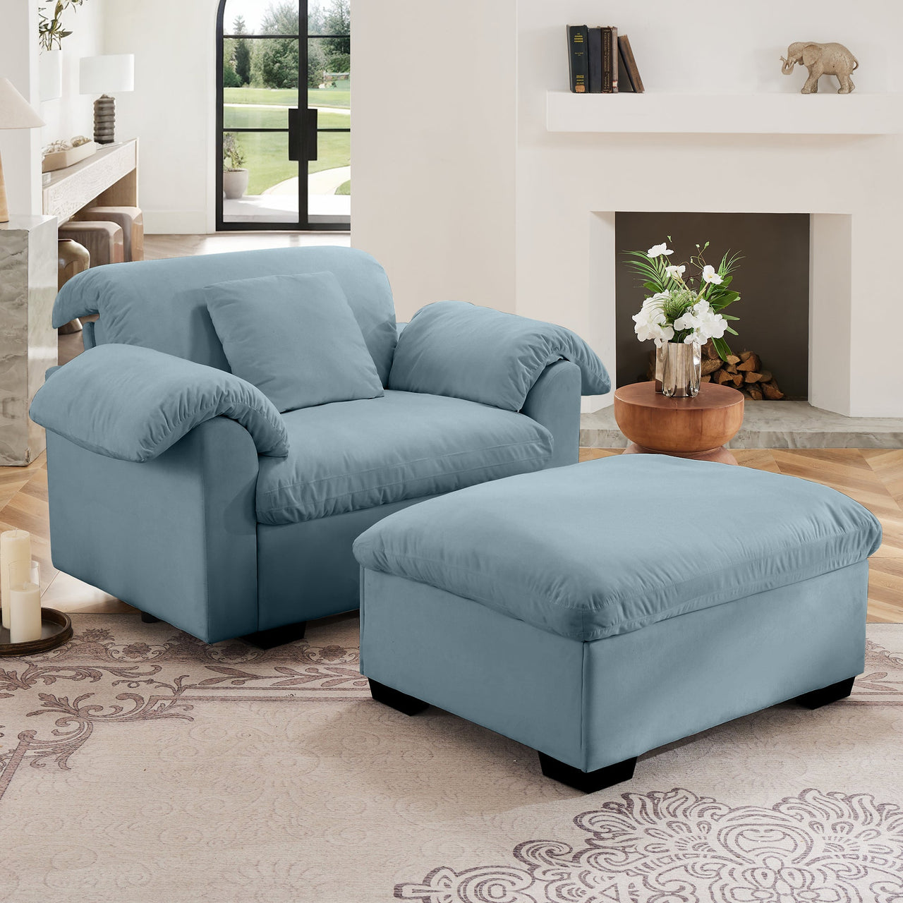 GIANNA 48" Chair With Ottoman - Clearance