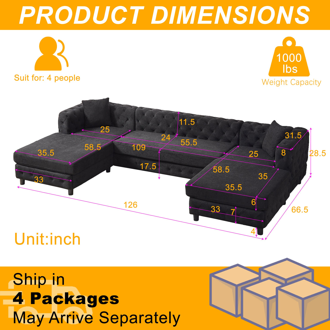 ABIGAIL 126" Sofa