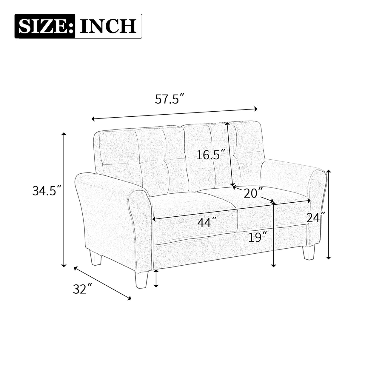 MAXWELL 58" Loveseat