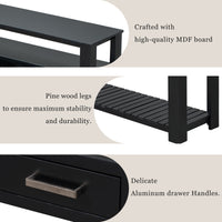 Thumbnail for U_STYLE Modern Console Table Sofa Table for Living Room with 4 Drawers and 2 Shelves