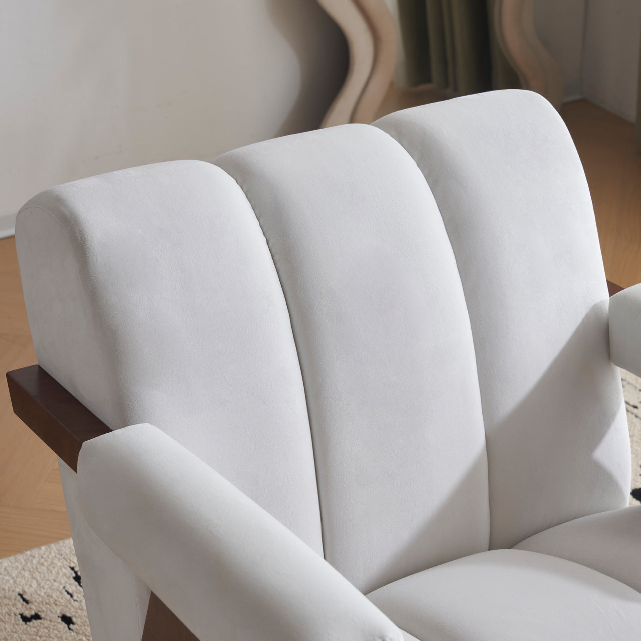 CALYPSO Modern Chair - Ivory Velvet