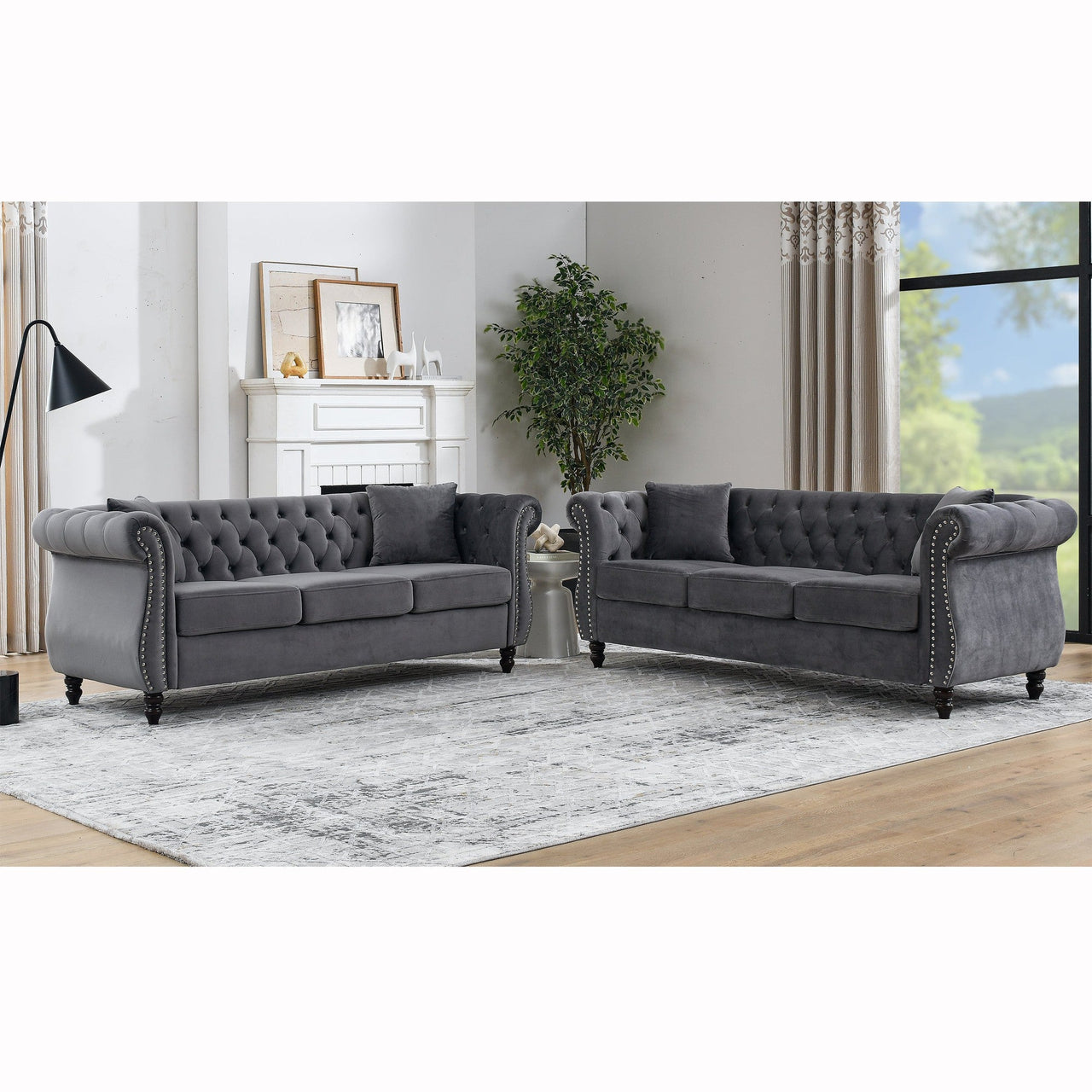 ROSALIND 80" Chesterfield Sofa Set