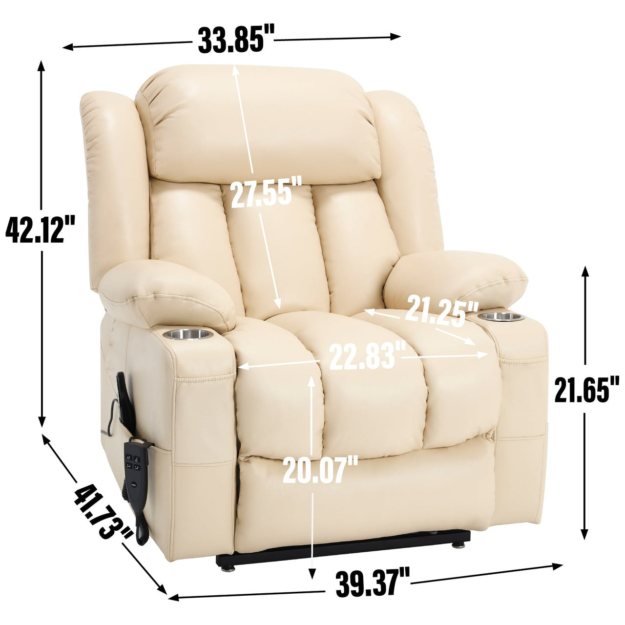 COZYLift 39" Recliner with Heat Massage - 7717