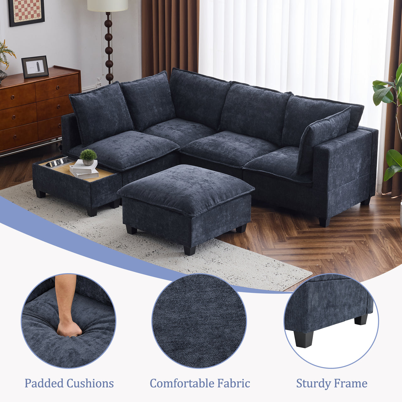 OPHYLEX 90" Sectional Sofa