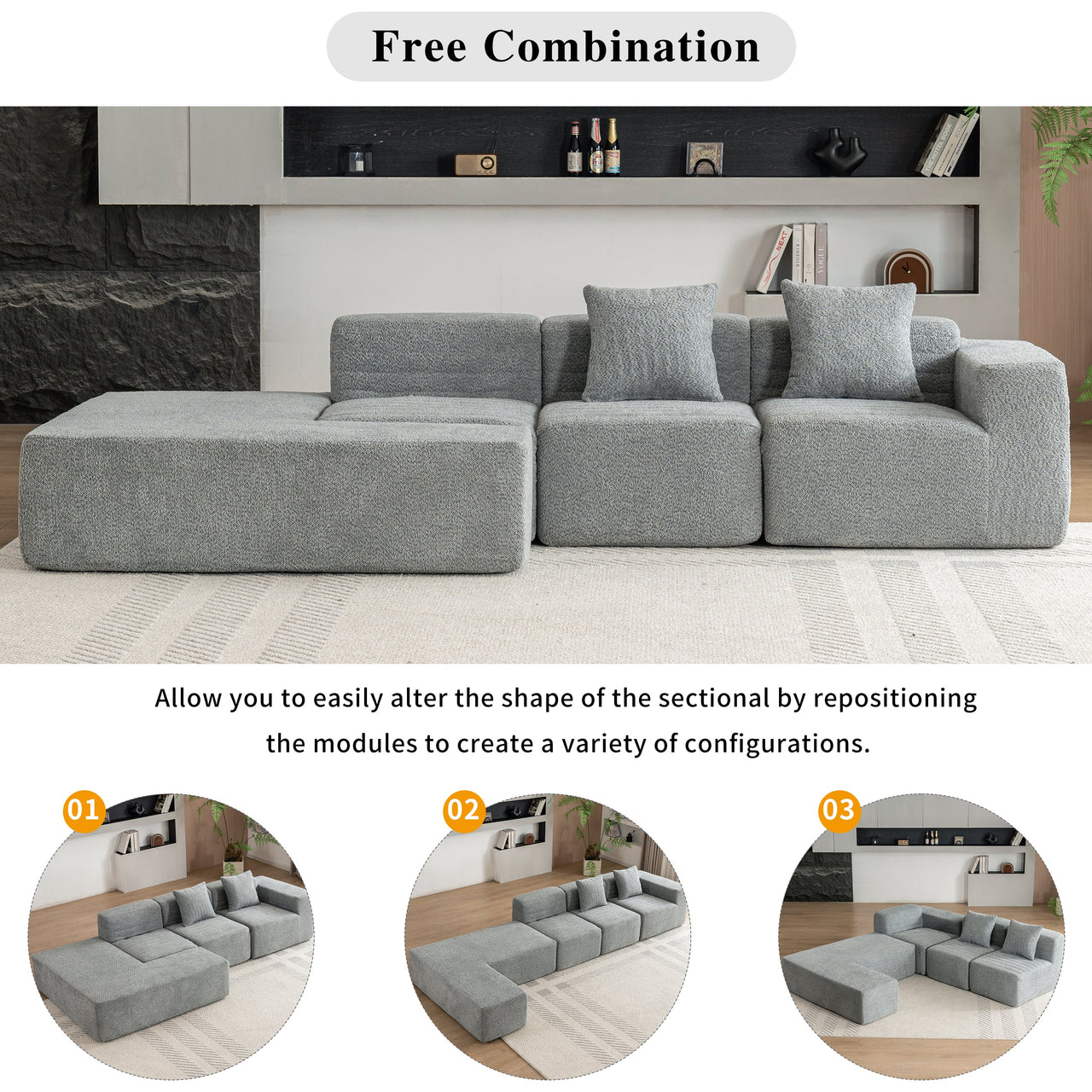 MORVIXA 117" Sectional Sofa