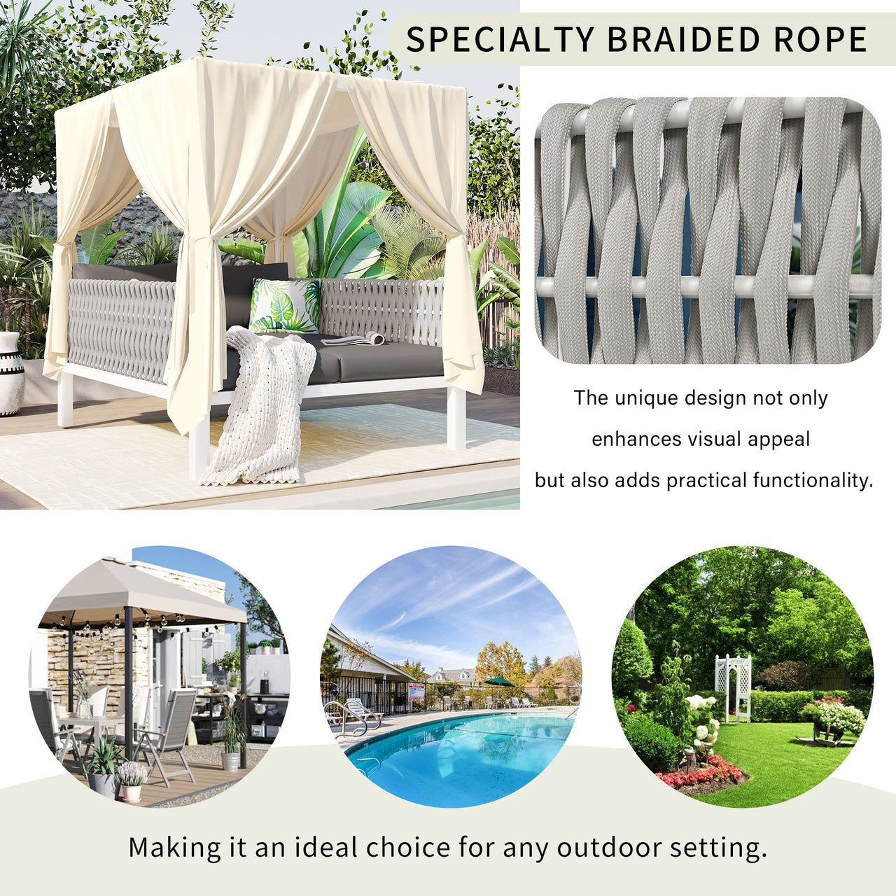 TREXOR 57" Sunbed with Curtains