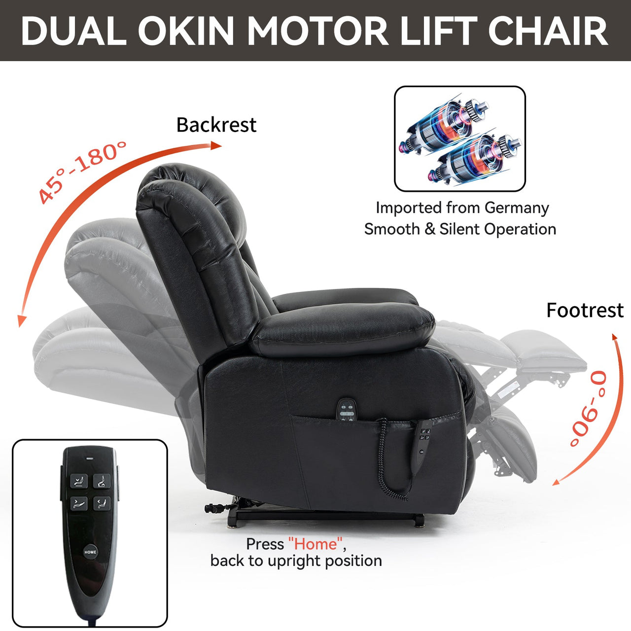 COZYLift 36" Recliner with Heat Massage - 5516