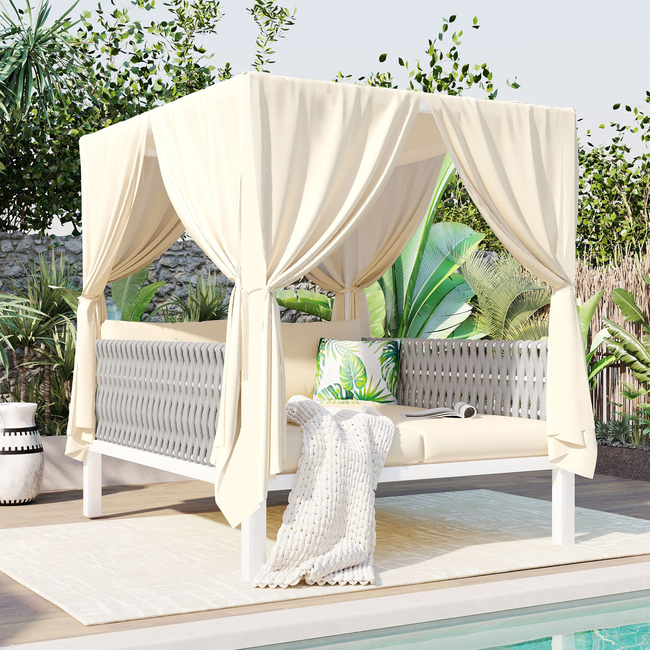 TREXOR 57" Sunbed with Curtains