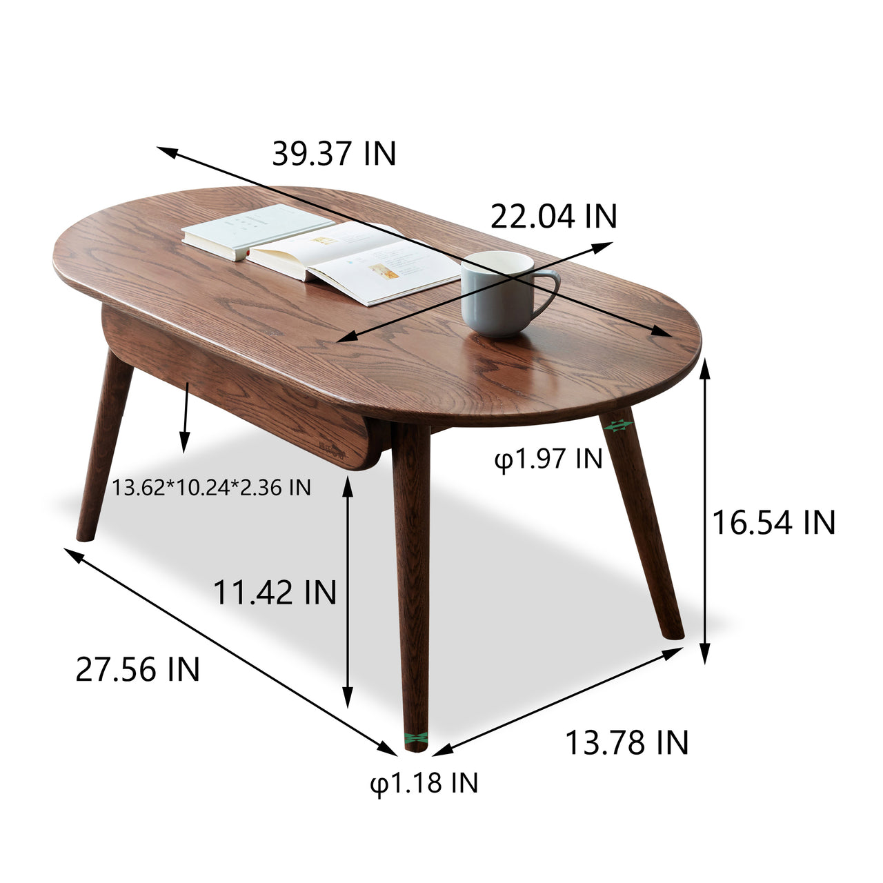 JENOVA 39" Coffee Table