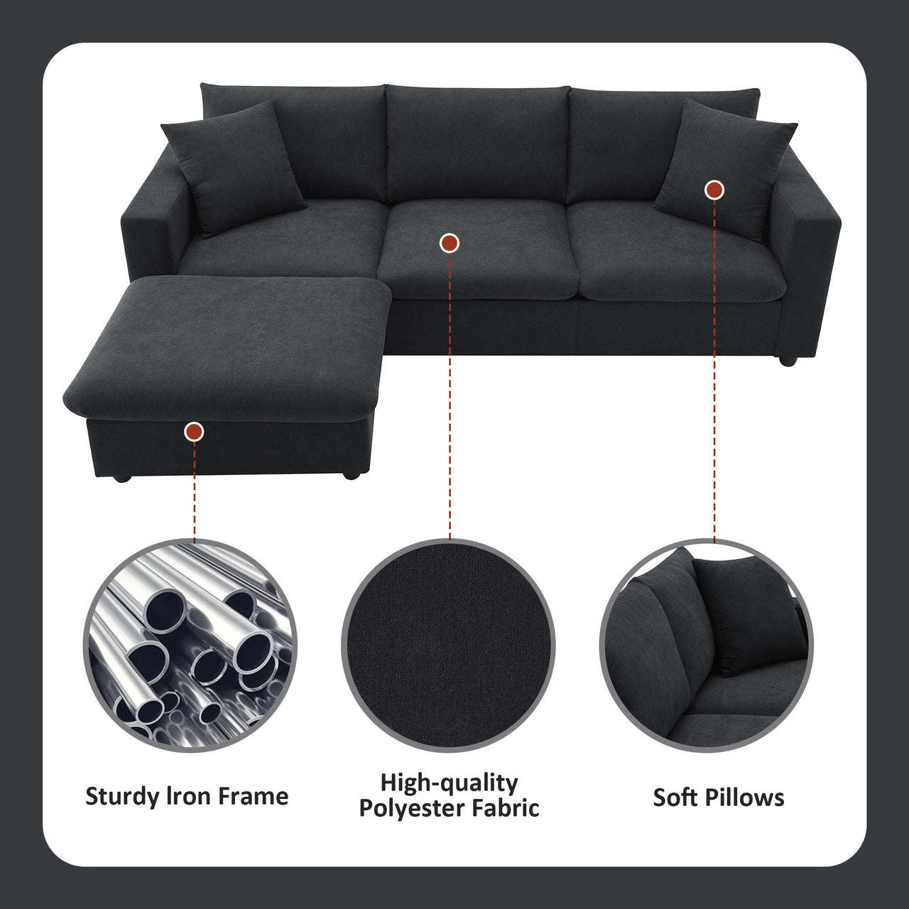 QUARIX 100" Sectional Sofa