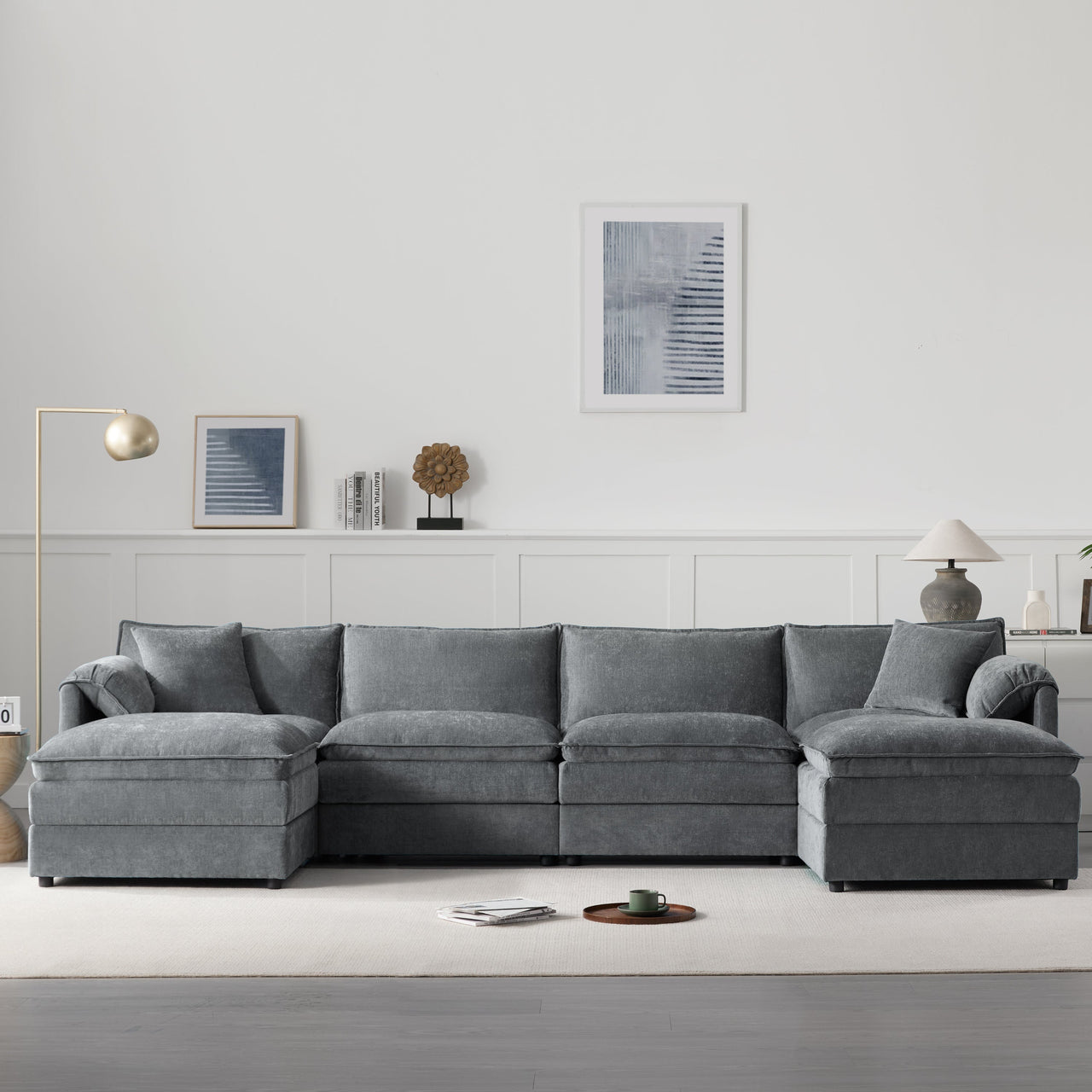 ZENOVAR 136" 6-Seat Sectional Sofa