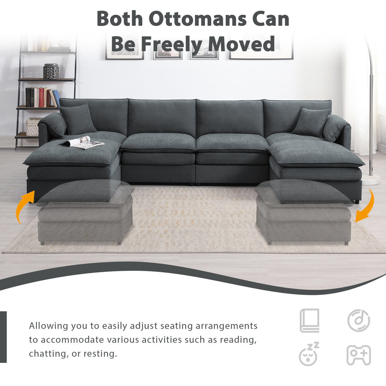 OPHYRA 134" Sectional Sofa